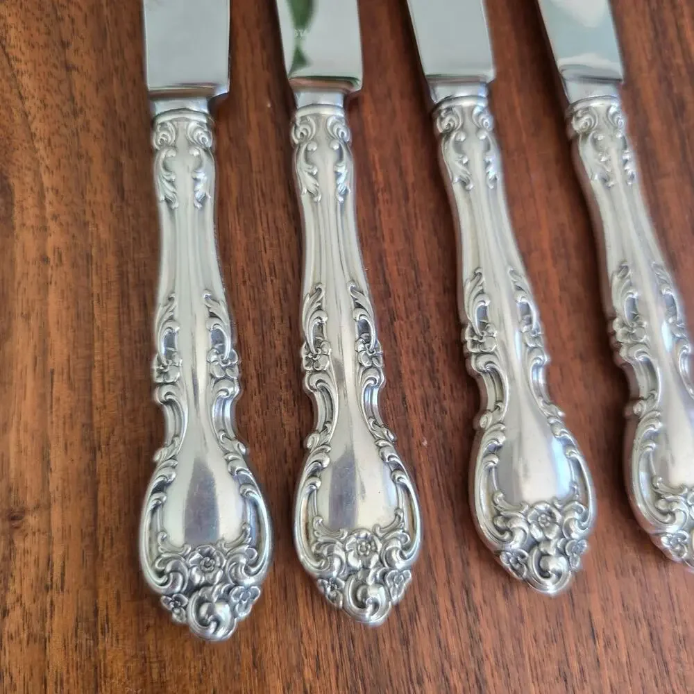 Gorham Melrose Sterling Silver Butter Spreader 4 Pc Hollow Handle No Monogram